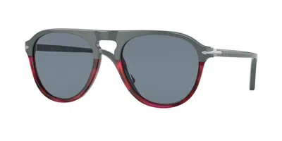 Persol Po3302s 117656 Men's Sunglasses Burgundy Size 55 In Blue