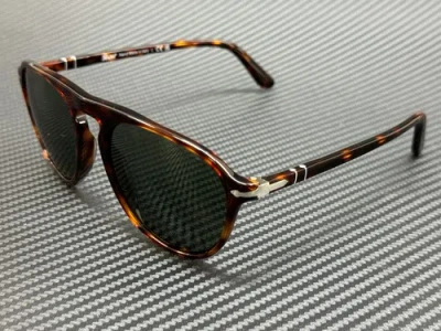 Pre-owned Persol Po3302s 24 31 Brown Havana Green 55 Mm Sunglasses