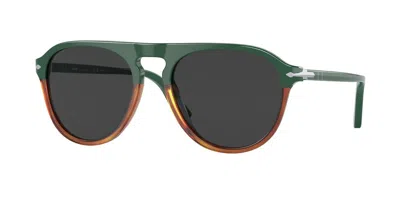 Persol Po3302s Polarized 117548 Men's Sunglasses Tortoiseshell Size 55 In Green Light Tortoise Two-tone