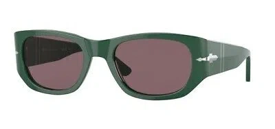 Pre-owned Persol Po3307s 1171af Green Dk Violet Polarized 55 Mm Unisex Sunglasses In Purple