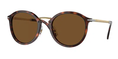 Persol Po3309s/s Asian Fit Polarized 24/57 Men's Sunglasses Tortoiseshell Size 53 In Brown
