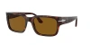 Persol Polarized Rectangular Sunglasses In Brown