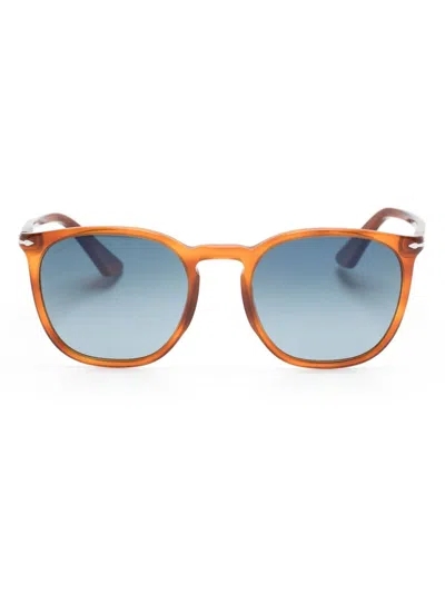 Persol Po3316s Round-frame Sunglasses In Brown