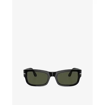 Persol Po3326s Rectangle-frame Acetate Sunglasses In Black