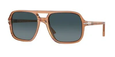Pre-owned Persol Po3328s 1213s3 Transp Brown Blue Gradient Polarized 58mm Men's Sunglasses In Light Blue Gradient Dark Blue Polar