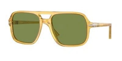 Pre-owned Persol Po3328s 204 4e Miele Green 55 Mm Men's Sunglasses