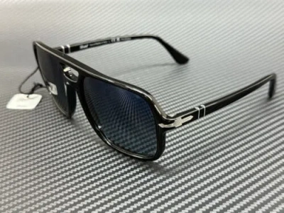 Pre-owned Persol Po3328s 95 S3 Black Blue Gradient Polarized Men's 55 Mm Sunglasses