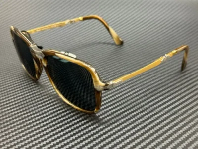 Pre-owned Persol Po3330s 12003r Green Horn Blue Polarized Unisex 54 Mm Sunglasses