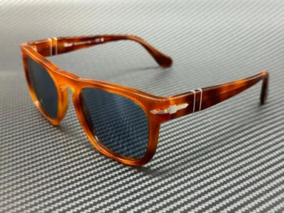 Pre-owned Persol Po3333s 96 56 Terra Di Siena Blue Men's 54 Mm Sunglasses