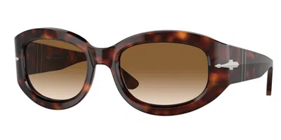 Persol Po3335s 24/51 Men's Sunglasses Tortoiseshell Size 56 In Brown