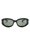 Persol Po3335s Oval-frame Sunglasses In Black