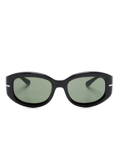Persol Po3335s Oval-frame Sunglasses In 黑色