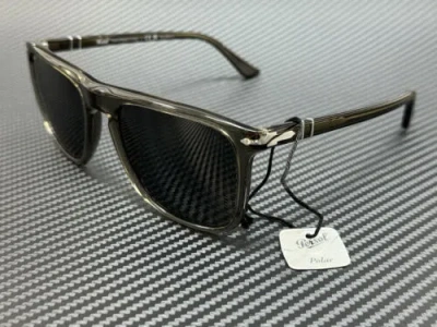 Pre-owned Persol Po3336s 110348 Smoke Polarized Black Men's 54 Mm Sunglasses