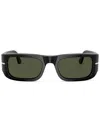 Persol 55mm Rectangular Sunglasses In Green