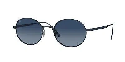Pre-owned Persol Po5001st 8002q8 Oval Brushed Navy Azure Grad Blue 51 Mm Unisex Sunglasses