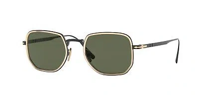 Pre-owned Persol Po5006st 800831 Pillow Black Gold Green 47 Mm Unisex Sunglasses