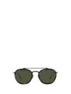 Persol Green Round Titanium Unisex Sunglasses Po5008st 801531 51 In Black