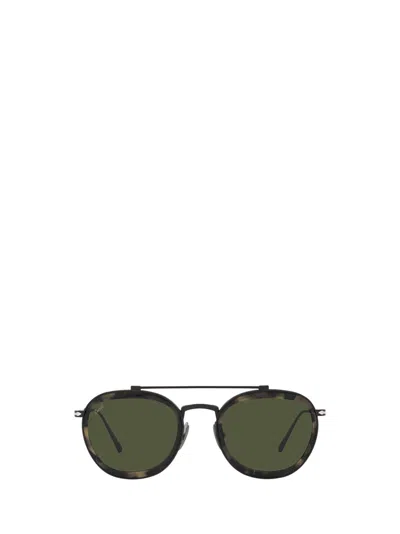 Persol Green Round Titanium Unisex Sunglasses Po5008st 801531 51