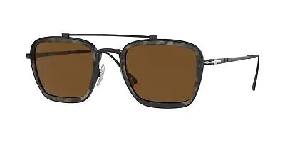 Pre-owned Persol Po5012st 801557 Pillow Black Brown Polar 49 Mm Unisex Sunglasses