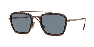 Pre-owned Persol Po5012st 801656 Pillow Brown Light Blue + Ar 49 Mm Unisex Sunglasses