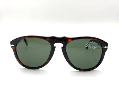 Pre-owned Persol Po649 Sunglasses 24/31 Havana/crystal Green Lens 54mm