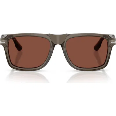 Persol Po8002s 55mm Rectangle Sunglasses In Brown