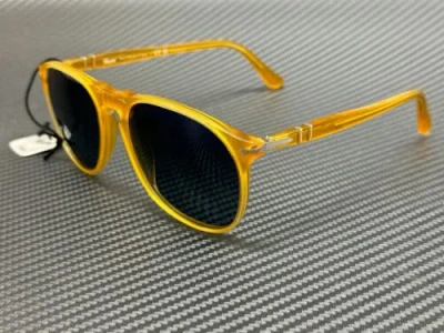 Pre-owned Persol Po9649s 204 S3 Miele Gradient Blue Polarized Men's Sunglasses 55 Mm