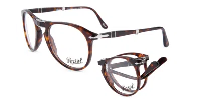 Persol Po9714vm Folding 24 Men's Glasses Tortoiseshell Size 52 - Free Lenses - Blue Light Block Available In Brown