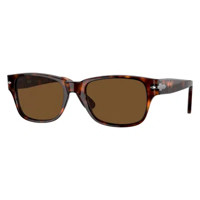 Persol Polarized Brown Rectangular Men's Sunglasses Po3288s 24/57 55