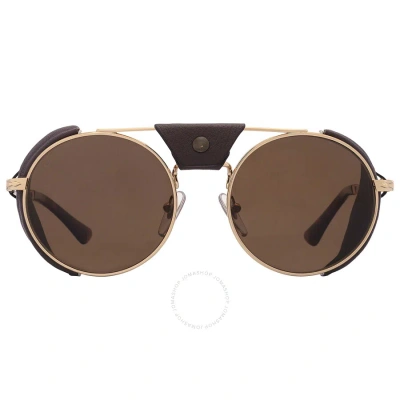 Persol Polarized Brown Round Unisex Sunglasses Po2496sz 114057 52