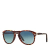 Persol Folding Polarized Keyhole Sunglasses In Havana/blue Polarized Gradient