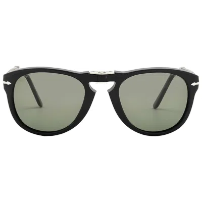Persol Open Box -  Polarized Green Pilot Folding Unisex Sunglasses Po0714 95/58 54 In Black