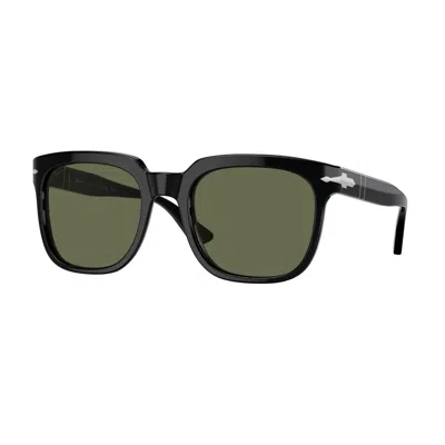 Persol Polarized Green Square Unisex Sunglasses Po3323s 95/58 53