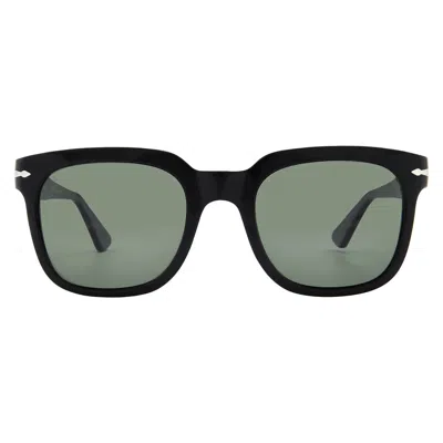 Persol Polarized Green Square Unisex Sunglasses Po3323s 95/58 53 In Brown