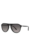 Persol 55mm Polarized Pilot Sunglasses In Black