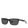 Persol Polarized Rectangle Sunglasses, 58mm In Black/gray Polarized Solid