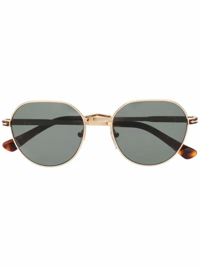 Persol Polarized Round-frame Sunglasses In Gold