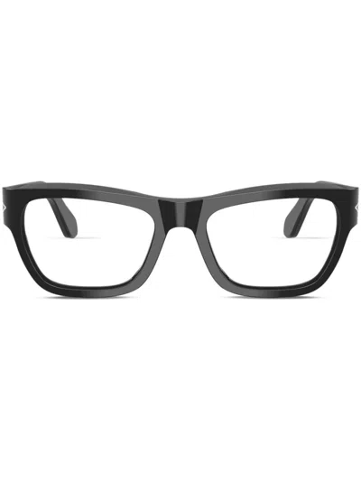 Persol Polished Square Glasses In Black