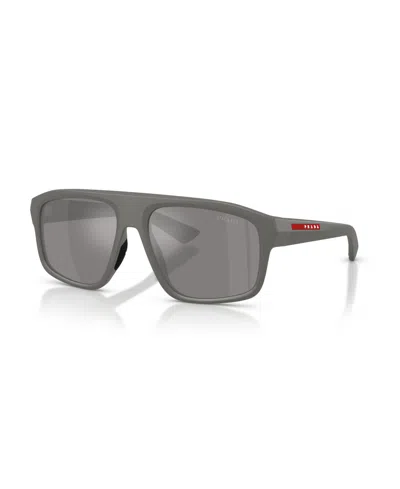 Persol Prada Linea Rossa Men's Geometric Sunglasses, Ps B02s In Metallic