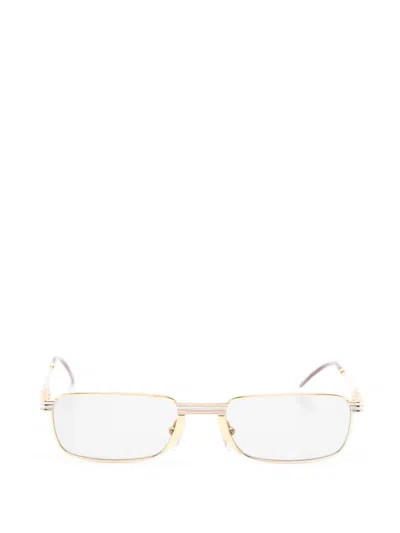 Pre-owned Persol Ratti Rectangle-frame Sunglasses In Gold