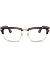 Persol Brille Mit Eckigem Gestell In Braun