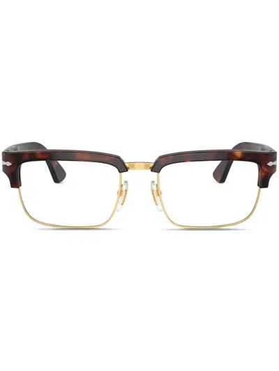 Persol Brille Mit Eckigem Gestell In Braun