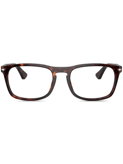 Persol Rectangle-frame Glasses In Brown