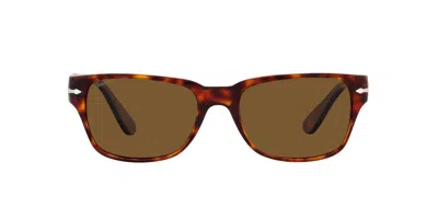 Persol Rectangle Frame Sunglasses In 24/57