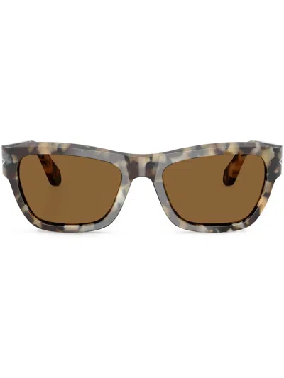 Persol Rectangle Frame Sunglasses In Brown
