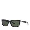 Persol Polarized Rectangle Sunglasses, 58mm In Black/green Solid