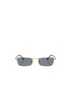 Persol Rectangular Frame Sunglasses In Gold
