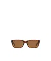 Persol Polarized Rectangular Sunglasses In Brown