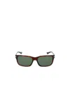 Persol 55mm Havana Rectangular Sunglasses In Green