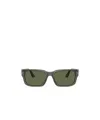 Persol Rectangular Frame Sunglasses In Green